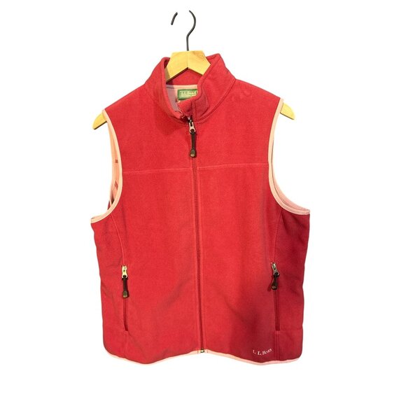L.L. Bean Womens Pink Fleece Vest Size M - Picture 1 of 5